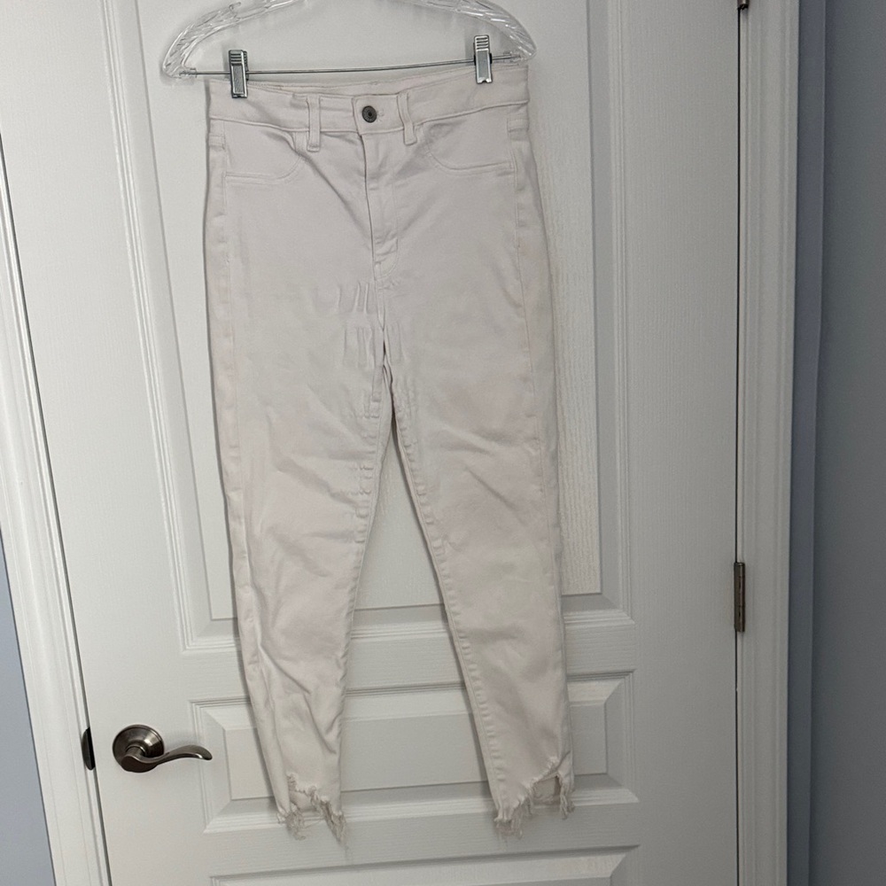 American Eagle Outfitters Women's High Rise Cream Jeans